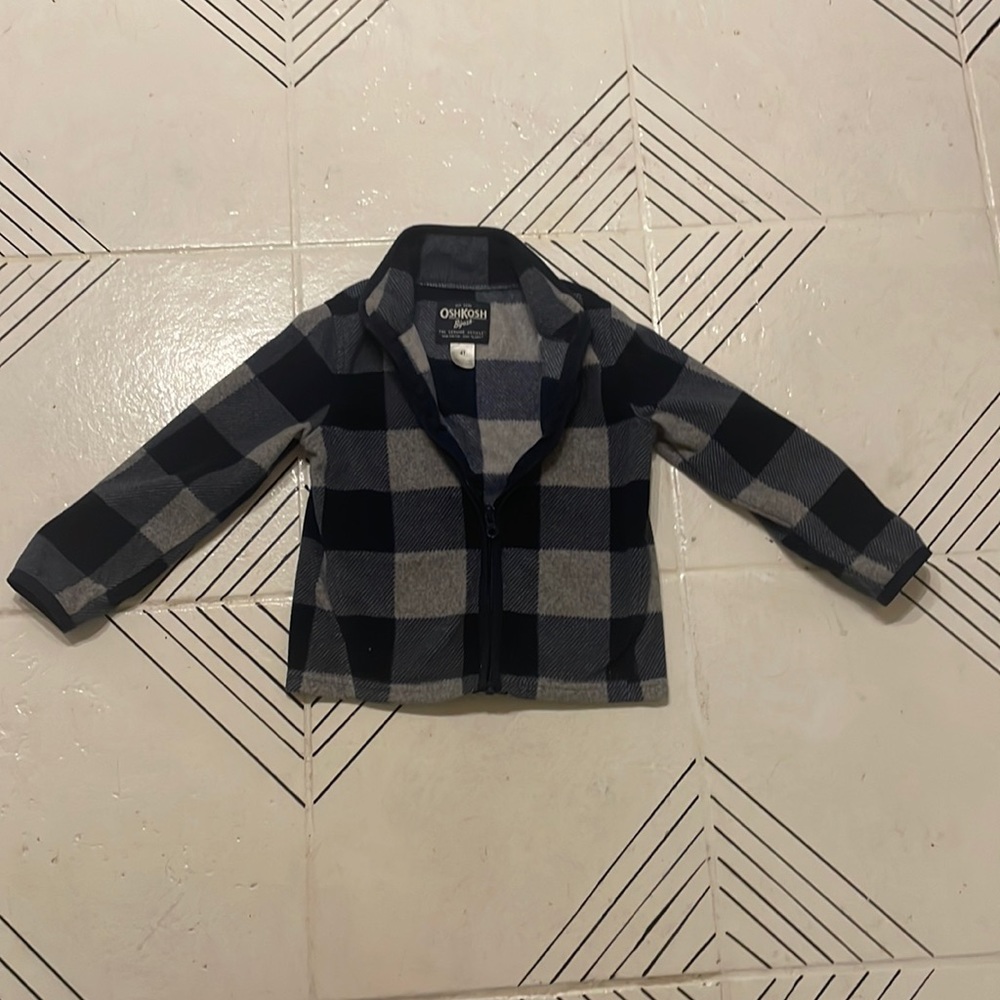 OshKosh B’Gosh Kids Fleece Full Zip Plaid Jacket 4T